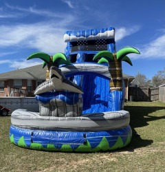 18ft Shark Attack Waterslide with Pool