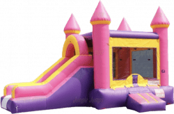 Pink and Purple Bounce House / Dry Slide Castle Combo