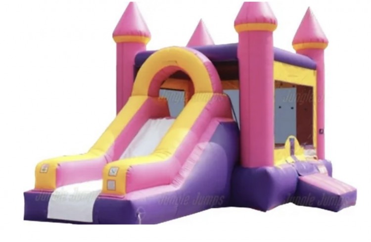 Pink and Purple Bounce House / Dry Slide Castle Combo