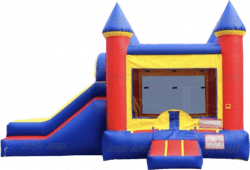 Classic Colored Bounce House Dry Slide Combo