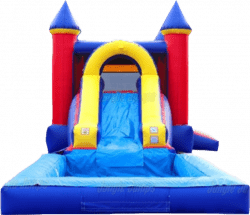 Classic Bounce House Waterslide Combo with Deep Pool