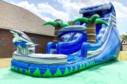 18ft Shark Attack Waterslide with Pool