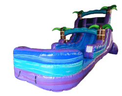 20ft Purple Plunge Dual Lane Racer Hybrid Waterslide with Pool