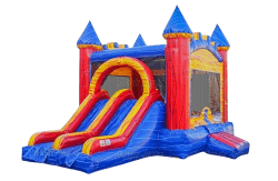 Dual Lane Marble Bounce House Slide Combo (Dry)