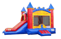 Dual Lane Marble Bounce House Slide Combo (Dry)