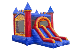 Dual Lane Marble Bounce House Slide Combo (Dry)