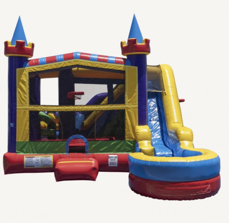 Funtastic Bounce House, Obstacle, Double Hoop, Slide Combo