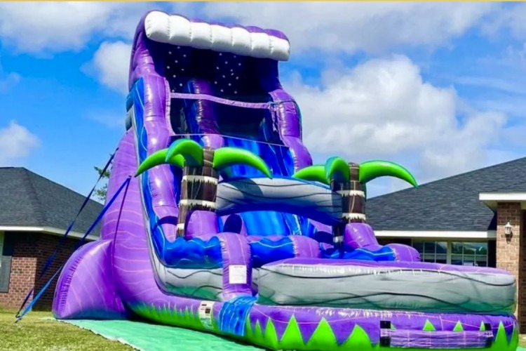 22ft Purple Splash Waterslide with Deep Pool