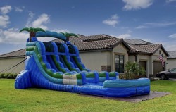 16ft. Blue Crush Dual Lane Racer Waterslide with Deep Pool