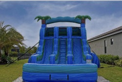 16ft. Blue Crush Dual Lane Racer Waterslide with Deep Pool