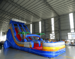 20ft Rip Curl Dual Lane Center Climb Waterslide with Deep Po