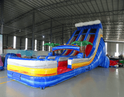 20ft Rip Curl Dual Lane Center Climb Waterslide with Deep Po