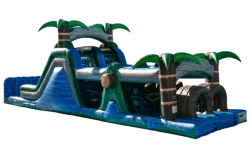 48ft. Blue Crush Double Lane Waterslide Obstacle Course (Wet