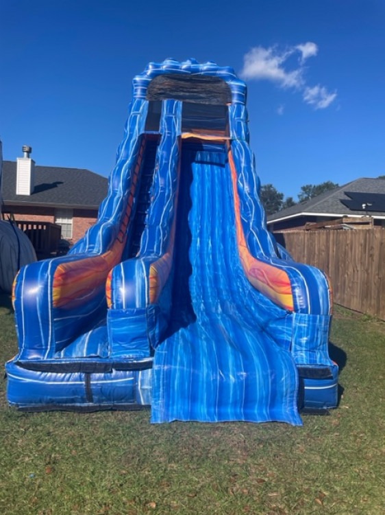 24ft Electric Blue Wide Lane Dry Slide