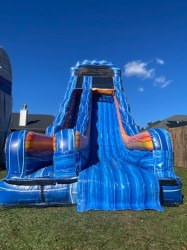 24ft Electric Blue Wide Lane Dry Slide