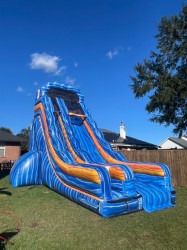 24ft Electric Blue Wide Lane Dry Slide