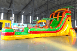 19ft Tropical Inferno Dual Lane Racer Waterslide with Deep P