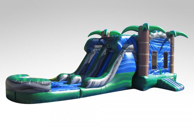 Blue Crush Bounce House Dual Lane Slide Combo (wet)