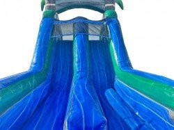 48ft. Blue Crush Double Lane Waterslide Obstacle Course (Wet