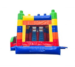 Building Block Double Slide Bounce House Combo