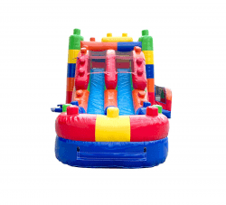 Building Block Double Slide Bounce House Combo