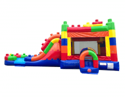 Building Block Double Slide Bounce House Combo