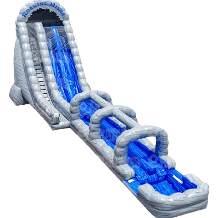 28ft Roaring River Dual Lane Racer w Slip N Slide & Deep Poo