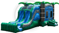 Blue Crush Bounce House Dual Lane Slide Combo (d