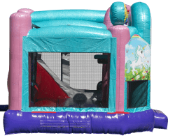 Dazzling Unicorn Bounce House Wet Slide Combo (Wet)