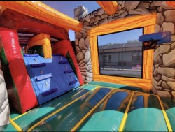 Large Dual Lane Bounce House Slide Dinosaur Combo